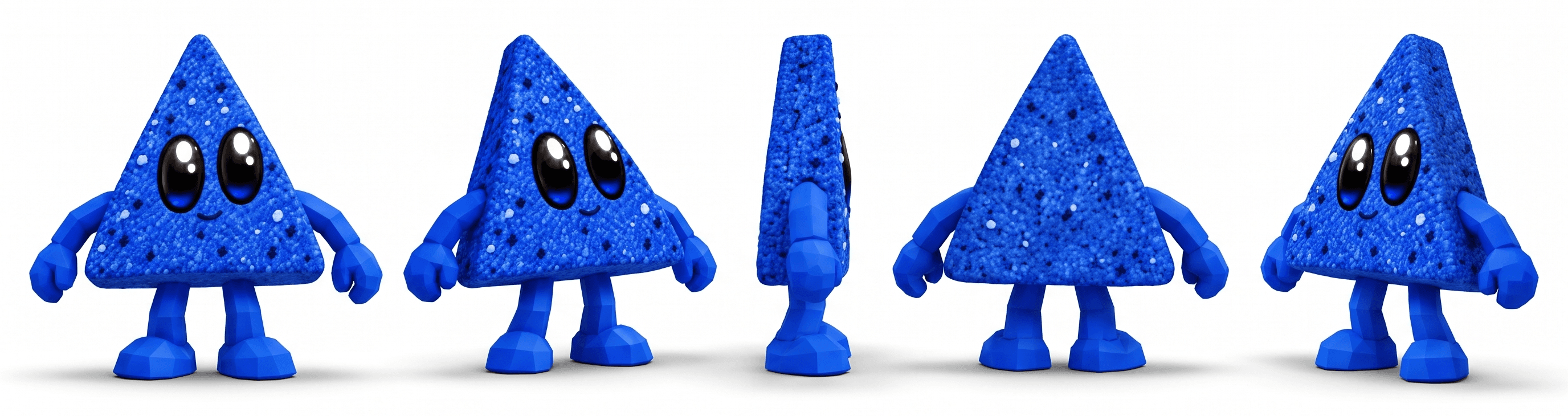BLUECHIP character turnaround: front, three-quarter, profile, rear, three-quarter